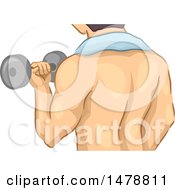 Poster, Art Print Of Rear View Of A Man Working Out With A Dumbbell