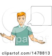 Poster, Art Print Of Man Talking Next To A Speech Bubble