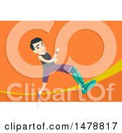 Clipart Of A Male Runner With An Artificial Leg Royalty Free Vector Illustration