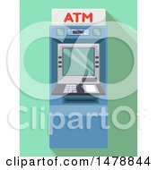 Poster, Art Print Of Atm Machine Over Green