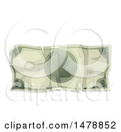 Poster, Art Print Of Crumpled Cash Money Dollar Bill