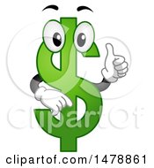 Poster, Art Print Of Green Usd Currency Symbol Giving A Thumb Up