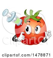 Tomato Mascot Being Injected