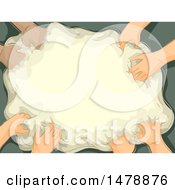 Clipart Of A Dough Frame With Hands Royalty Free Vector Illustration