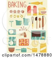 Poster, Art Print Of Flat Styled Baking Icons