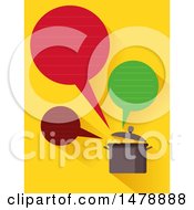 Poster, Art Print Of Talking Pot With Speech Bubbles On Yellow