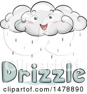 Poster, Art Print Of Happy Cloud Character Over Drizzle Text