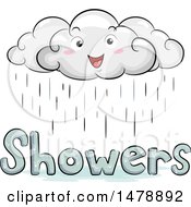 Poster, Art Print Of Happy Cloud Character Over Showers Text