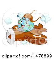 Globe Mascot Aviatior Flying A Plane