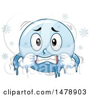 Poster, Art Print Of Cold Blue Smiley Face Emoji Freezing