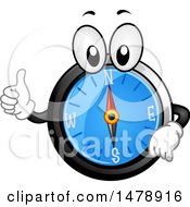 Clipart Of A Compass Mascot Giving A Thumb Up Royalty Free Vector Illustration