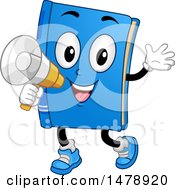 Poster, Art Print Of Book Mascot Announcing With A Megaphone