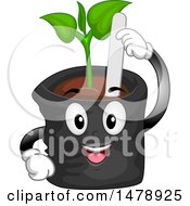 Poster, Art Print Of Seedling Plant Pot Mascot With A Marker
