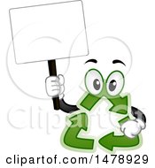 Poster, Art Print Of Recycle Arrows Mascot Holding A Blank Sign