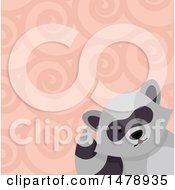 Poster, Art Print Of Raccoon Head Over A Swirl Pattern