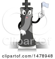 Clipart Of A Chess King Surrendering And Waving A White Flag Royalty Free Vector Illustration