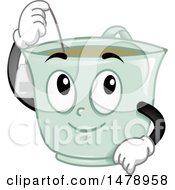 Poster, Art Print Of Tea Cup Mascot Dipping A Bag