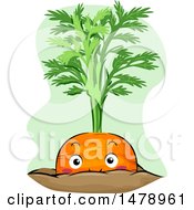 Poster, Art Print Of Carrot Mascot Peeking From Soil