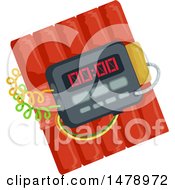 Clipart Of A Dynamite Bomb With Timer Royalty Free Vector Illustration