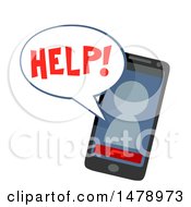 Poster, Art Print Of Smart Phone With An Avatar Asking For Help