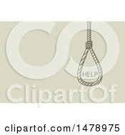 Rope Noose With The Word Help For Suicide Prevention