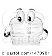 Clipart Of A Ten Commandments Stone Tablet Mascot Pointing At Itself Royalty Free Vector Illustration