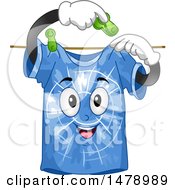 Poster, Art Print Of Blue Tie Dye Shirt Pinning Itself To A Clothesline