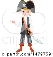 Poster, Art Print Of Boy Pointing In A Halloween Pirate Costume