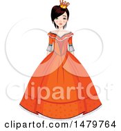 Poster, Art Print Of Teen Girl In An Orange Gown Halloween Princess Costume
