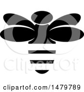 Clipart Of A Black And White Bee Royalty Free Vector Illustration by Lal Perera