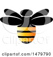 Poster, Art Print Of Bee With Gradient Stripes