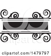 Clipart Of A Black And White Spiral Frame Design Element Royalty Free Vector Illustration