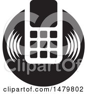 Clipart Of A Black And White Cell Phone Icon Royalty Free Vector Illustration by Lal Perera