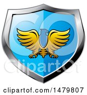 Poster, Art Print Of Silver And Blue Eagle Shield