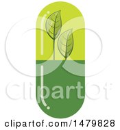 Poster, Art Print Of Green Natural Herbal Medicine Capsule