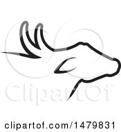 Clipart Of A Black Profiled Bison Head Royalty Free Vector Illustration