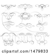Clipart Of Vintage Calligraphic Design Elements Royalty Free Vector Illustration
