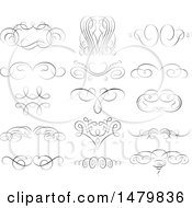 Clipart Of Vintage Calligraphic Design Elements Royalty Free Vector Illustration