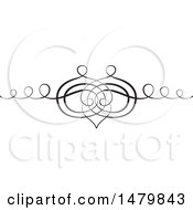 Clipart Of A Vintage Calligraphic Heart Design Element Royalty Free Vector Illustration by Frisko