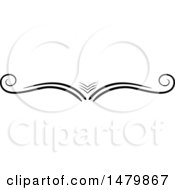Clipart Of A Vintage Calligraphic Open Book Design Element Royalty Free Vector Illustration