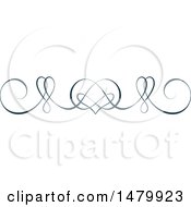 Clipart Of A Vintage Calligraphic Heart Design Element Royalty Free Vector Illustration