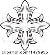 Clipart of a Vintage Floral Design Element - Royalty Free Vector Illustration by Frisko #COLLC1479955-0114