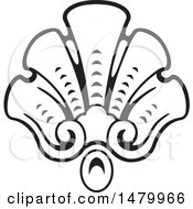 Clipart Of A Vintage Scallop Design Element Royalty Free Vector Illustration