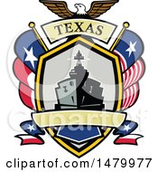 Clipart Of A Retro Bald Eagle Crest With A Battle Ship State And Texas Navy Flags Flags Royalty Free Vector Illustration by patrimonio