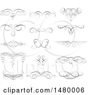 Clipart of Vintage Calligraphic Design Elements - Royalty Free Vector Illustration by Frisko #COLLC1480006-0114