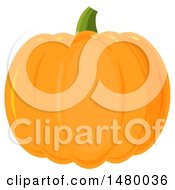Clipart Of A Perfect Pumpkin Royalty Free Vector Illustration