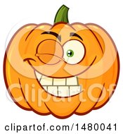 Poster, Art Print Of Pumpkin Character Mascot Winking