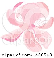 Clipart Of A Pink Magnolia Flower Royalty Free Vector Illustration by Cherie Reve