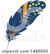 Clipart Of A Colorful Feather Royalty Free Vector Illustration by Cherie Reve