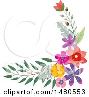 Floral Bouquet Border Design Element
